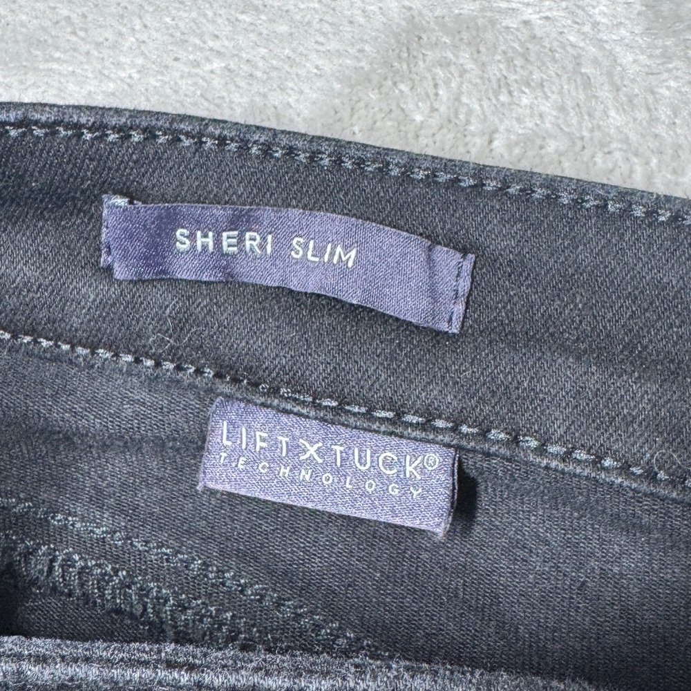 NYDJ Sheri Slim Black Lift Tuck Zip Fly Stretch Denim Jeans Size 6 - Picture 14 of 16
